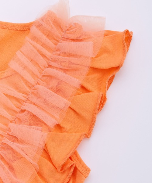 Ocean&Ground（オーシャン&グラウンド）の「ﾁｭｰﾙﾌﾘﾙﾉｰｽﾘｰﾌﾞﾄｯﾌﾟｽ（タンクトップ・キッズ・ホワイト/レッド系/ブラック・80/90/100/110/120/130/140/95）」の10枚目の写真