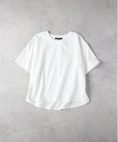 Right-on（ライトオン）の「HONEYSUCKLE ROSE(ハニーサックルローズ)【レディース】フロント切り替えワイドＴシャツ（Tシャツ/カットソー・レディース・ブラウン/ダークグレー/オフホワイト・M/L）」の2枚目の写真
