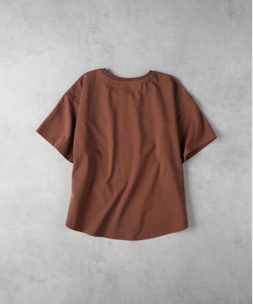 Right-on（ライトオン）の「HONEYSUCKLE ROSE(ハニーサックルローズ)【レディース】フロント切り替えワイドＴシャツ（Tシャツ/カットソー・レディース・ブラウン/ダークグレー/オフホワイト・M/L）」の10枚目の写真
