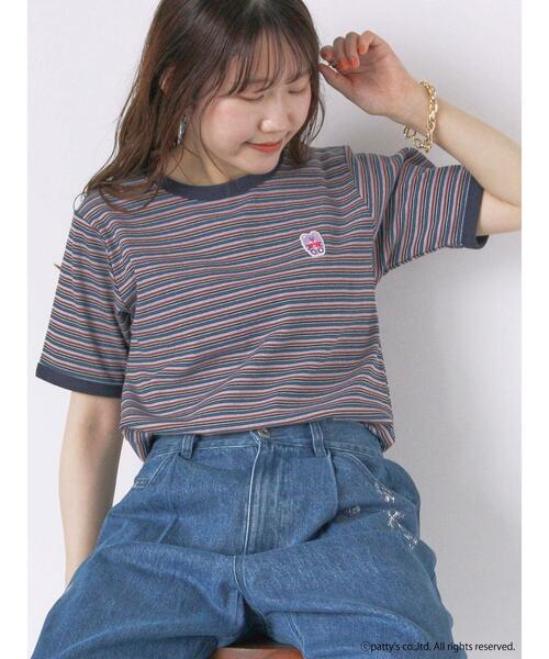 ehka sopo(エヘカソポ)の「【SWIMMER】ボーダーTシャツ(Tシャツ/カットソー・レディース・グリーン/ピンク/ネイビー・F)」の2枚目の写真