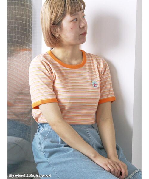 ehka sopo(エヘカソポ)の「【SWIMMER】ボーダーTシャツ(Tシャツ/カットソー・レディース・グリーン/ピンク/ネイビー・F)」の3枚目の写真