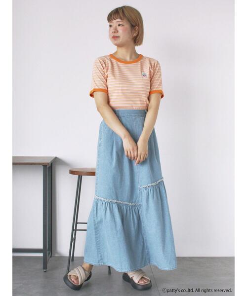 ehka sopo(エヘカソポ)の「【SWIMMER】ボーダーTシャツ(Tシャツ/カットソー・レディース・グリーン/ピンク/ネイビー・F)」の5枚目の写真