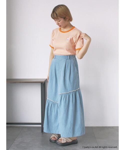 ehka sopo(エヘカソポ)の「【SWIMMER】ボーダーTシャツ(Tシャツ/カットソー・レディース・グリーン/ピンク/ネイビー・F)」の6枚目の写真