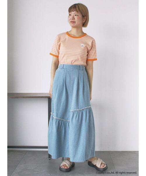 ehka sopo(エヘカソポ)の「【SWIMMER】ボーダーTシャツ(Tシャツ/カットソー・レディース・グリーン/ピンク/ネイビー・F)」の7枚目の写真