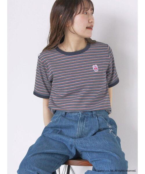 ehka sopo(エヘカソポ)の「【SWIMMER】ボーダーTシャツ(Tシャツ/カットソー・レディース・グリーン/ピンク/ネイビー・F)」の12枚目の写真