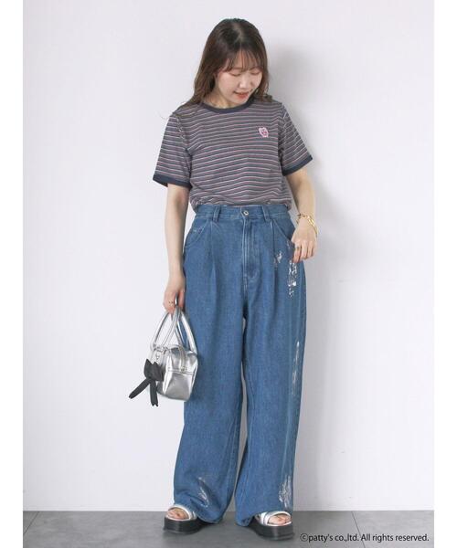 ehka sopo(エヘカソポ)の「【SWIMMER】ボーダーTシャツ(Tシャツ/カットソー・レディース・グリーン/ピンク/ネイビー・F)」の18枚目の写真