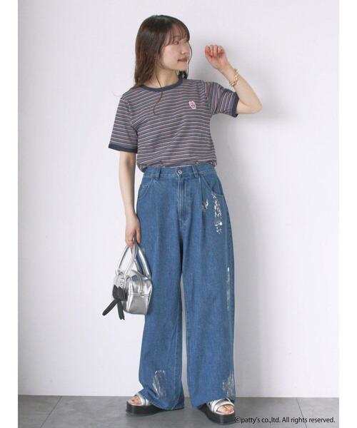 ehka sopo(エヘカソポ)の「【SWIMMER】ボーダーTシャツ(Tシャツ/カットソー・レディース・グリーン/ピンク/ネイビー・F)」の19枚目の写真