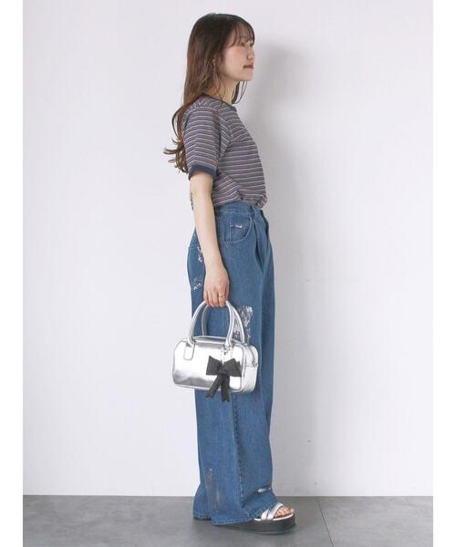 ehka sopo(エヘカソポ)の「【SWIMMER】ボーダーTシャツ(Tシャツ/カットソー・レディース・グリーン/ピンク/ネイビー・F)」の20枚目の写真