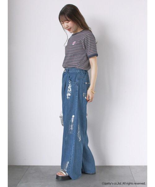 ehka sopo(エヘカソポ)の「【SWIMMER】ボーダーTシャツ(Tシャツ/カットソー・レディース・グリーン/ピンク/ネイビー・F)」の21枚目の写真