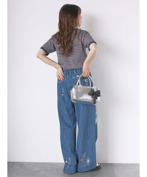 ehka sopo(エヘカソポ)の「【SWIMMER】ボーダーTシャツ(Tシャツ/カットソー・レディース・グリーン/ピンク/ネイビー・F)」の22枚目の写真