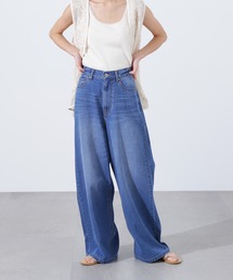 N.（N. Natural Beauty Basic） | 【PS/低身長サイズ】ライトオンスワイドデニムパンツ(デニムパンツ)