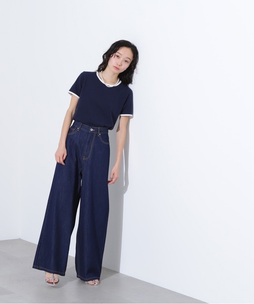N.(N. Natural Beauty Basic)(エヌエヌナチュラルビューティーベーシック)の「【PS/低身長サイズ】ライトオンスワイドデニムパンツ(デニムパンツ・レディース・ネイビー/ブルー・MEDIUM/PS)」の10枚目の写真
