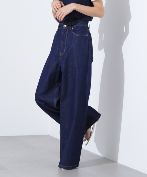 N.(N. Natural Beauty Basic)(エヌエヌナチュラルビューティーベーシック)の「【PS/低身長サイズ】ライトオンスワイドデニムパンツ(デニムパンツ・レディース・ネイビー/ブルー・MEDIUM/PS)」の13枚目の写真