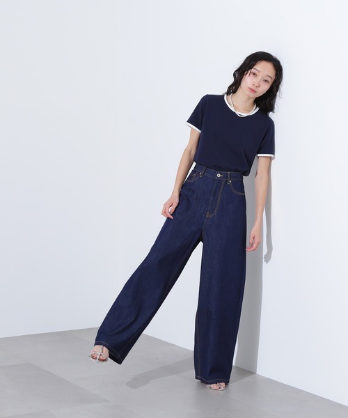 N.(N. Natural Beauty Basic)(エヌエヌナチュラルビューティーベーシック)の「【PS/低身長サイズ】ライトオンスワイドデニムパンツ(デニムパンツ・レディース・ネイビー/ブルー・MEDIUM/PS)」の14枚目の写真