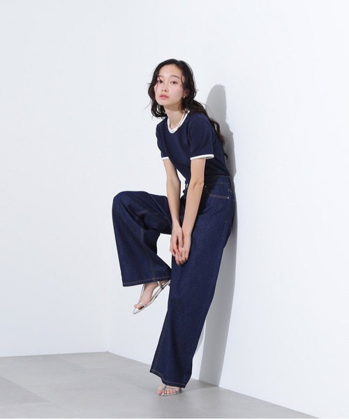 N.(N. Natural Beauty Basic)(エヌエヌナチュラルビューティーベーシック)の「【PS/低身長サイズ】ライトオンスワイドデニムパンツ(デニムパンツ・レディース・ネイビー/ブルー・MEDIUM/PS)」の15枚目の写真