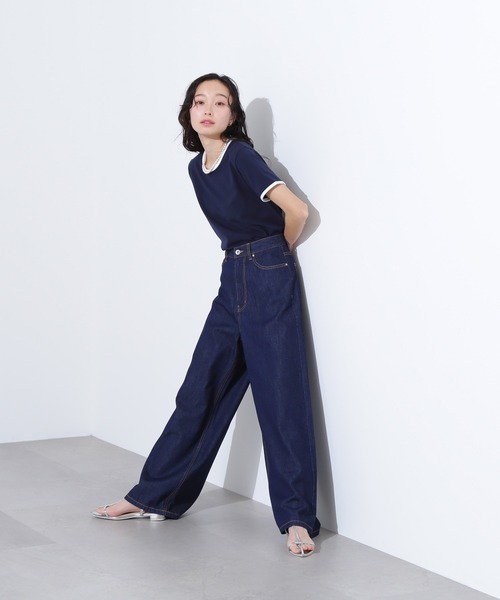 N.(N. Natural Beauty Basic)(エヌエヌナチュラルビューティーベーシック)の「【PS/低身長サイズ】ライトオンスワイドデニムパンツ(デニムパンツ・レディース・ネイビー/ブルー・MEDIUM/PS)」の16枚目の写真