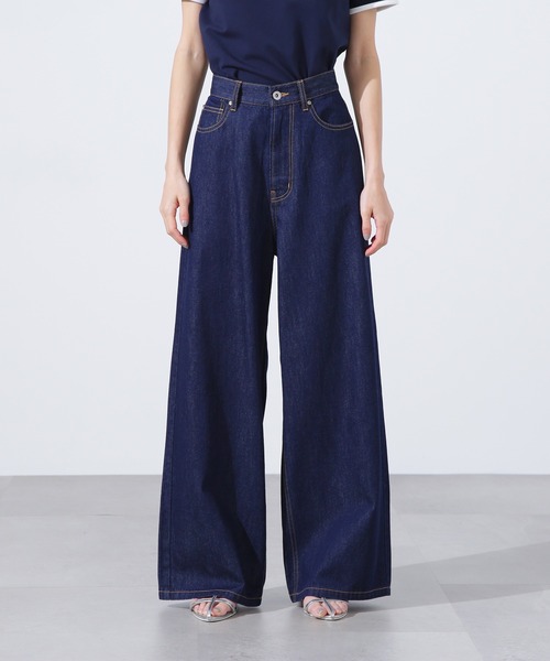 N.(N. Natural Beauty Basic)(エヌエヌナチュラルビューティーベーシック)の「【PS/低身長サイズ】ライトオンスワイドデニムパンツ(デニムパンツ・レディース・ネイビー/ブルー・MEDIUM/PS)」の17枚目の写真