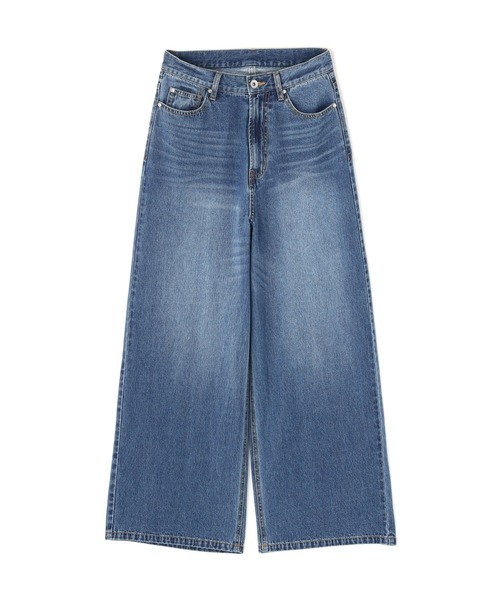 N.(N. Natural Beauty Basic)(エヌエヌナチュラルビューティーベーシック)の「【PS/低身長サイズ】ライトオンスワイドデニムパンツ(デニムパンツ・レディース・ネイビー/ブルー・MEDIUM/PS)」の6枚目の写真