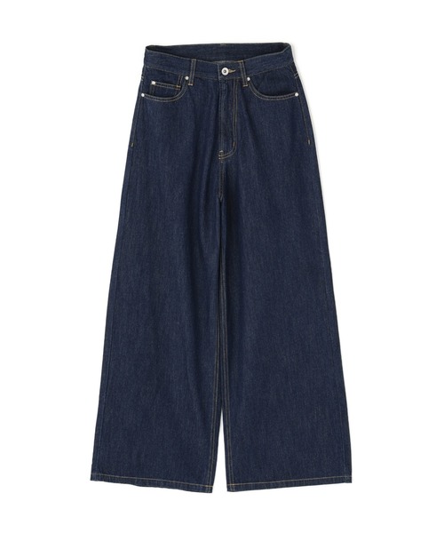 N.(N. Natural Beauty Basic)(エヌエヌナチュラルビューティーベーシック)の「【PS/低身長サイズ】ライトオンスワイドデニムパンツ(デニムパンツ・レディース・ネイビー/ブルー・MEDIUM/PS)」の3枚目の写真