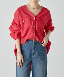 SHENERY | Vネックリネンシャツ(シャツ/ブラウス)