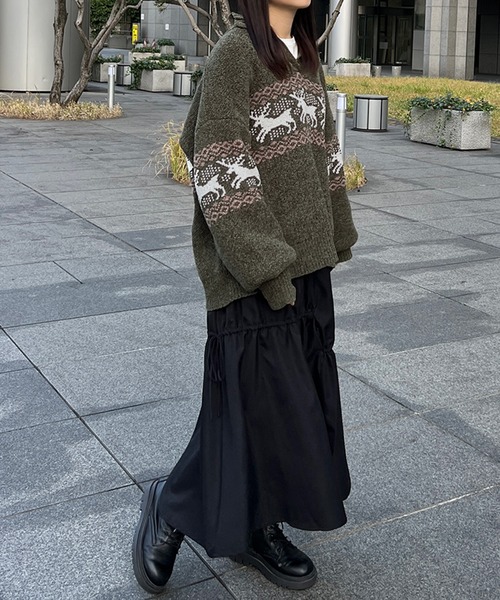 kutir（クティール）の「長袖ニット（ニット/セーター・レディース・ネイビー・FREE）」の3枚目の写真