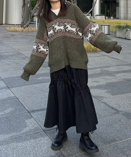 kutir（クティール）の「長袖ニット（ニット/セーター・レディース・ネイビー・FREE）」の4枚目の写真