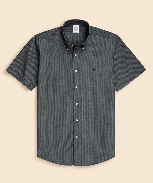 【Brooks Brothers 】ブルックスブラザーズ　ポロシャツ　ブラウン ハイカウントコットン GFロゴ ショートスリーブ カジュアル
