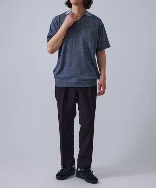 LE CERCLE par rope'(ルセルクルパーロペ)の「ワンポイントロゴスキッパーニット(ポロシャツ・メンズ・グレー/ネイビー/ダークブラウン・L/M/LL)」の18枚目の写真