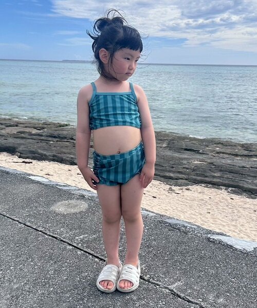 CIAOPANIC TYPY（チャオパニックティピー）の「【WEB限定】【KIDS】サイドシャーリングセパレートスイムウェア（水着・キッズ・グリーン/オレンジ・LARGE/X-LARGE/XX-LARGE/SMALL/MEDIUM）」の10枚目の写真