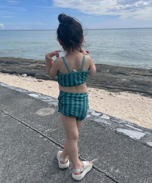 CIAOPANIC TYPY（チャオパニックティピー）の「【WEB限定】【KIDS】サイドシャーリングセパレートスイムウェア（水着・キッズ・グリーン/オレンジ・LARGE/X-LARGE/XX-LARGE/SMALL/MEDIUM）」の11枚目の写真