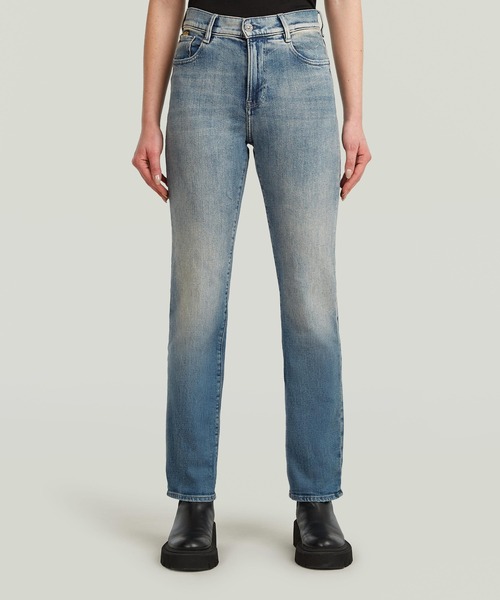 G-STAR(ジースター)の「VIKTORIA HIGH STRAIGHT JEANS/ヴィンテージライクハイウエストストレートジーンズ/L30(デニムパンツ・レディース・ライトインディゴブルー・24inch/25inch/23inch/27inch/26inch)」の1枚目の写真