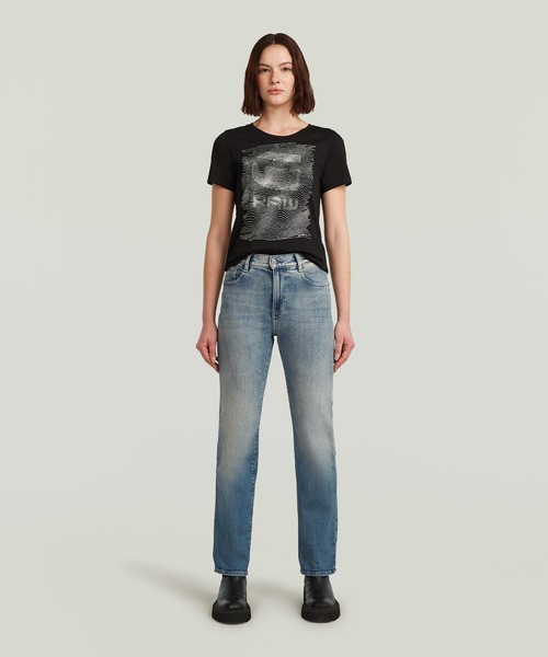 G-STAR(ジースター)の「VIKTORIA HIGH STRAIGHT JEANS/ヴィンテージライクハイウエストストレートジーンズ/L30(デニムパンツ・レディース・ライトインディゴブルー・24inch/25inch/23inch/27inch/26inch)」の3枚目の写真