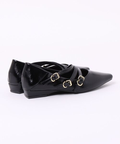 shoes365(シューズスリーシックスファイヴ)の「ポインテッドトゥストラップパンプス(パンプス・レディース・オフホワイト/ブラック・24.5cm/23.0cm/24.0cm/25.0cm/22.5cm/23.5cm)」の3枚目の写真