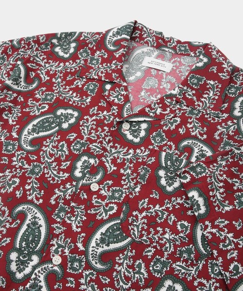 Saturdays NYC（サタデーズ ニューヨークシティ ）の「Canty Open Collar Paisley Printed SS Shirt（シャツ/ブラウス・メンズ・レッド/グリーン・L/M/S/XL/X-SMALL）」の17枚目の写真