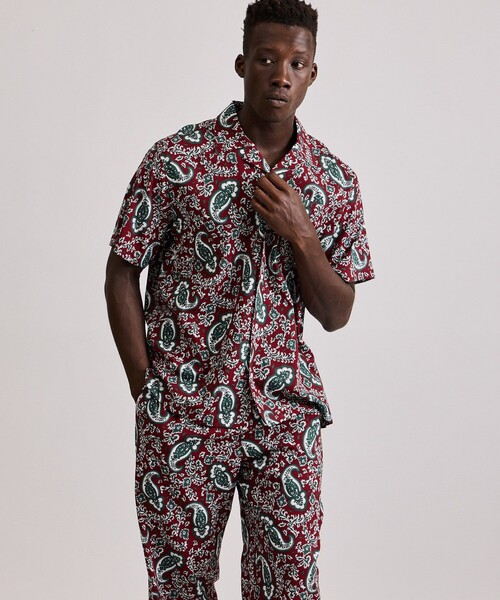 Canty Open Collar Paisley Printed SS Shirt（シャツ/ブラウス