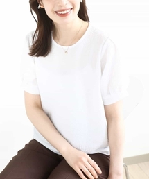 ふくれシャーリングパフスリーブトップス/洗える