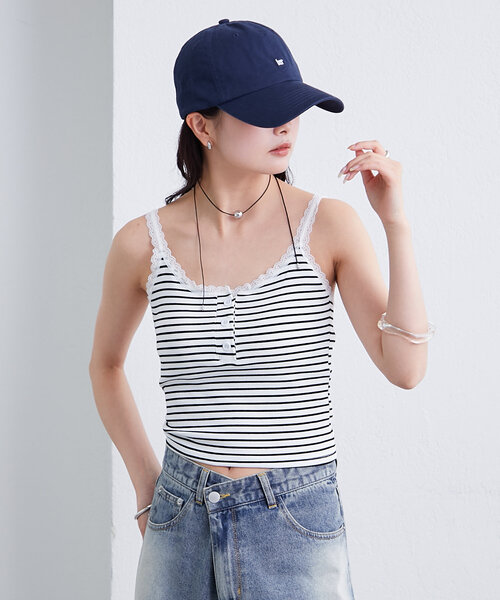 mystic（ミスティック）の「パット付きボーダーキャミ（キャミソール・レディース・ブラック/オフホワイト/グレー/ホワイト・FREE）」の16枚目の写真