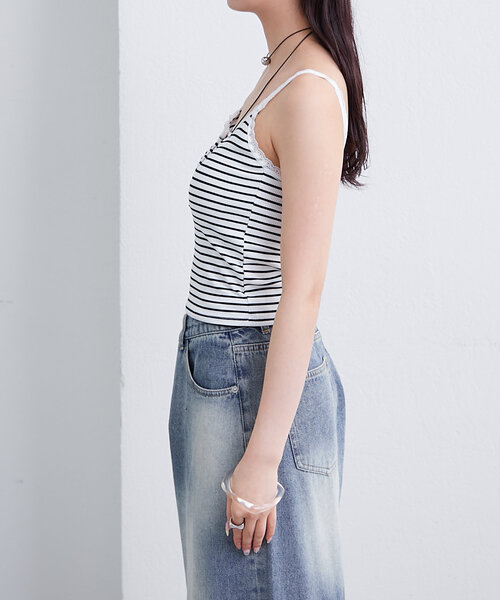 パット付きボーダーキャミ（キャミソール）｜mystic（ミスティック）の