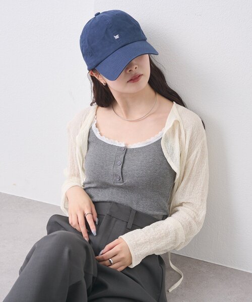 mystic（ミスティック）の「パット付きボーダーキャミ（キャミソール・レディース・ブラック/オフホワイト/グレー/ホワイト・FREE）」の7枚目の写真