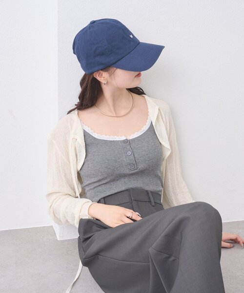 mystic（ミスティック）の「パット付きボーダーキャミ（キャミソール・レディース・ブラック/オフホワイト/グレー/ホワイト・FREE）」の10枚目の写真