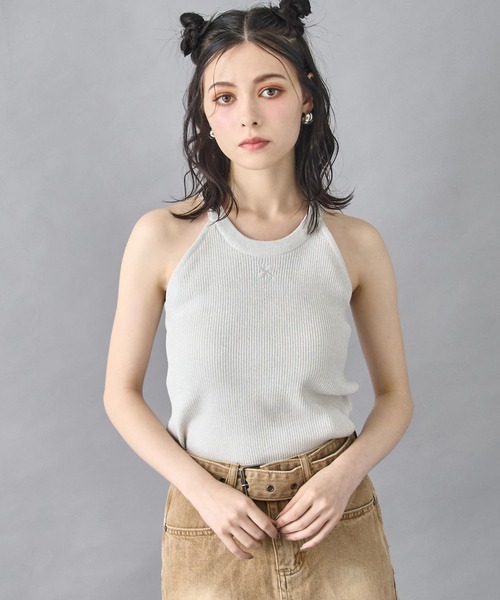 ANAP(アナップ)の「ラメ アメスリ ニット トップス(ニット/セーター・レディース・ブラック/ホワイト・FREE)」の3枚目の写真
