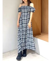 CALNAMUR | 2WAYチェックロングワンピース(ワンピース)