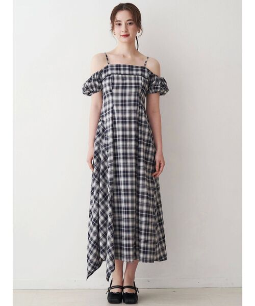 M me eme 2WAY チェックロングマーメイドワンピース M me eme／2way check long mermaid dress (eme10514) | All