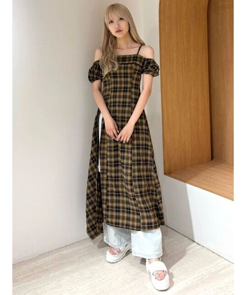 CALNAMUR(カルナムール)の「2WAYチェックロングワンピース(ワンピース・レディース・その他1/その他2・FREE)」の2枚目の写真