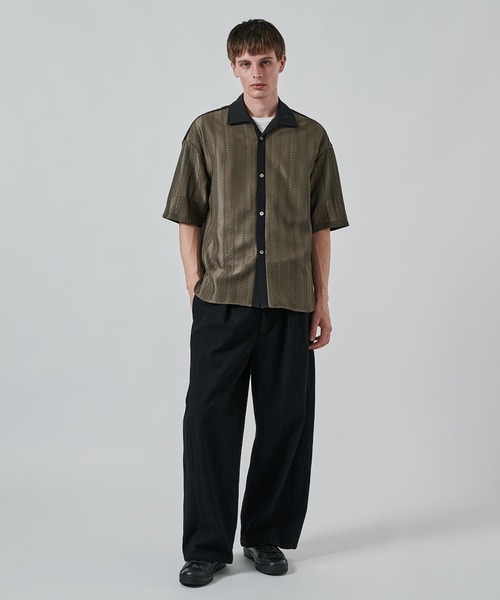 STUDIOUS（ステュディオス）の「RUSSELL LACE SHIRTS（シャツ/ブラウス・メンズ・ダークグリーン/ブラック・1/2）」の6枚目の写真