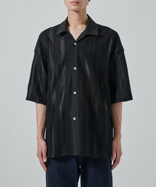 STUDIOUS（ステュディオス）の「RUSSELL LACE SHIRTS（シャツ/ブラウス・メンズ・ダークグリーン/ブラック・1/2）」の9枚目の写真