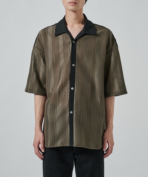 STUDIOUS（ステュディオス）の「RUSSELL LACE SHIRTS（シャツ/ブラウス・メンズ・ダークグリーン/ブラック・1/2）」の18枚目の写真