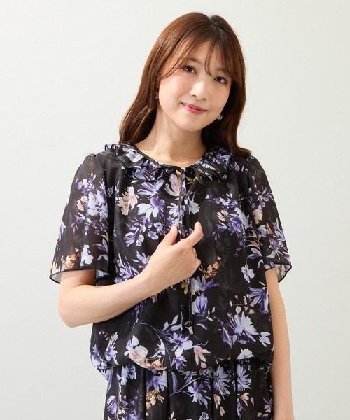 Rose Tiara（ローズティアラ）の「【セットアップ対応】バルーンヘムブラウス（シャツ/ブラウス・レディース・ブラック/ベージュ・42/46/38）」の7枚目の写真