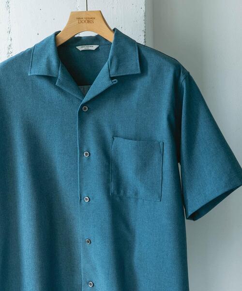 URBAN RESEARCH DOORS（アーバンリサーチドアーズ）の「マイクロサッカー オープンカラー ショートスリーブシャツ（シャツ/ブラウス・メンズ・グレー/チャコールグレー/ブルー・MEDIUM/LARGE）」の3枚目の写真