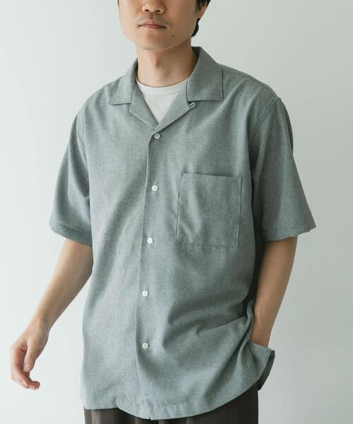 URBAN RESEARCH DOORS（アーバンリサーチドアーズ）の「マイクロサッカー オープンカラー ショートスリーブシャツ（シャツ/ブラウス・メンズ・グレー/チャコールグレー/ブルー・MEDIUM/LARGE）」の17枚目の写真